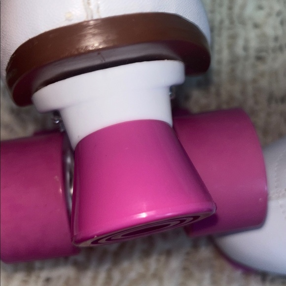 White Roller Skates with Pink Wheels